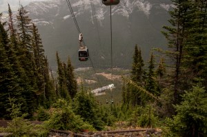 Banff gondola from trail
