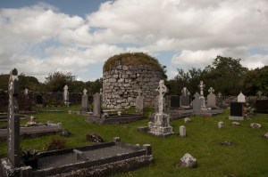Killinaboy cemetary with barrow grave