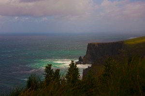 rain and wind at cliffs of moher